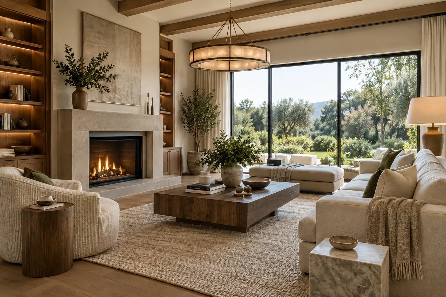 Professionally staged luxury living room representing presentation and staging.
